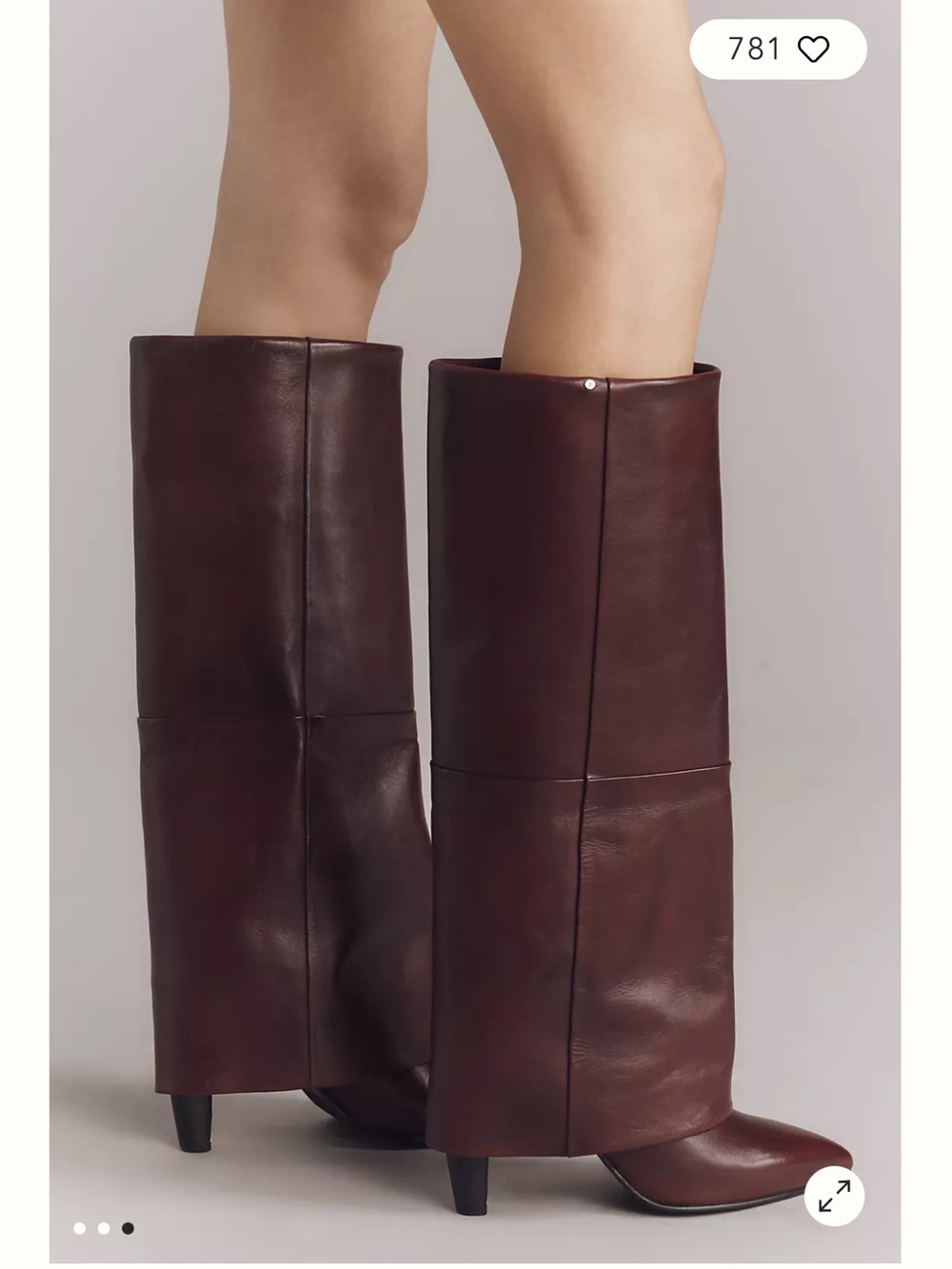 Bronx Burgundy Knee-High Pointed-Toe Heeled Boots